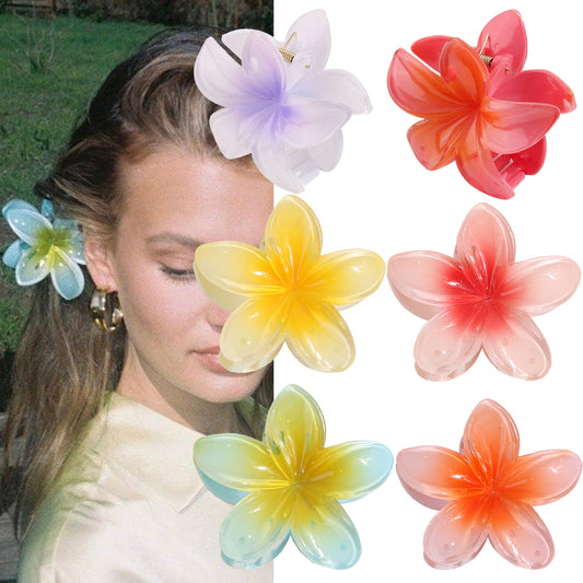 Muweordy Plumeria Hair Clips Flower Hair Clip Trendy Hair Claw Clip Popular Hair Catch Korean Hair Accessories For Women eea5