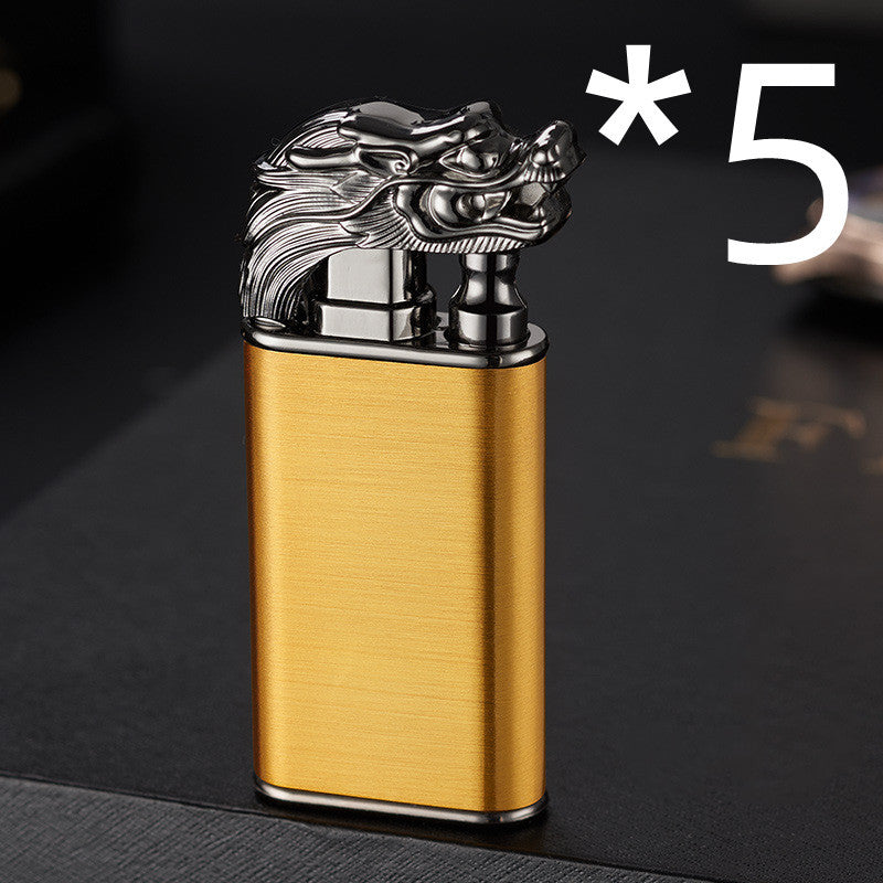 Creative Blue Flame Lighter Dolphin Dragon Tiger Double Fire Metal Winproof Lighter Inflatable Lighter eee280da b378 40d1 80a