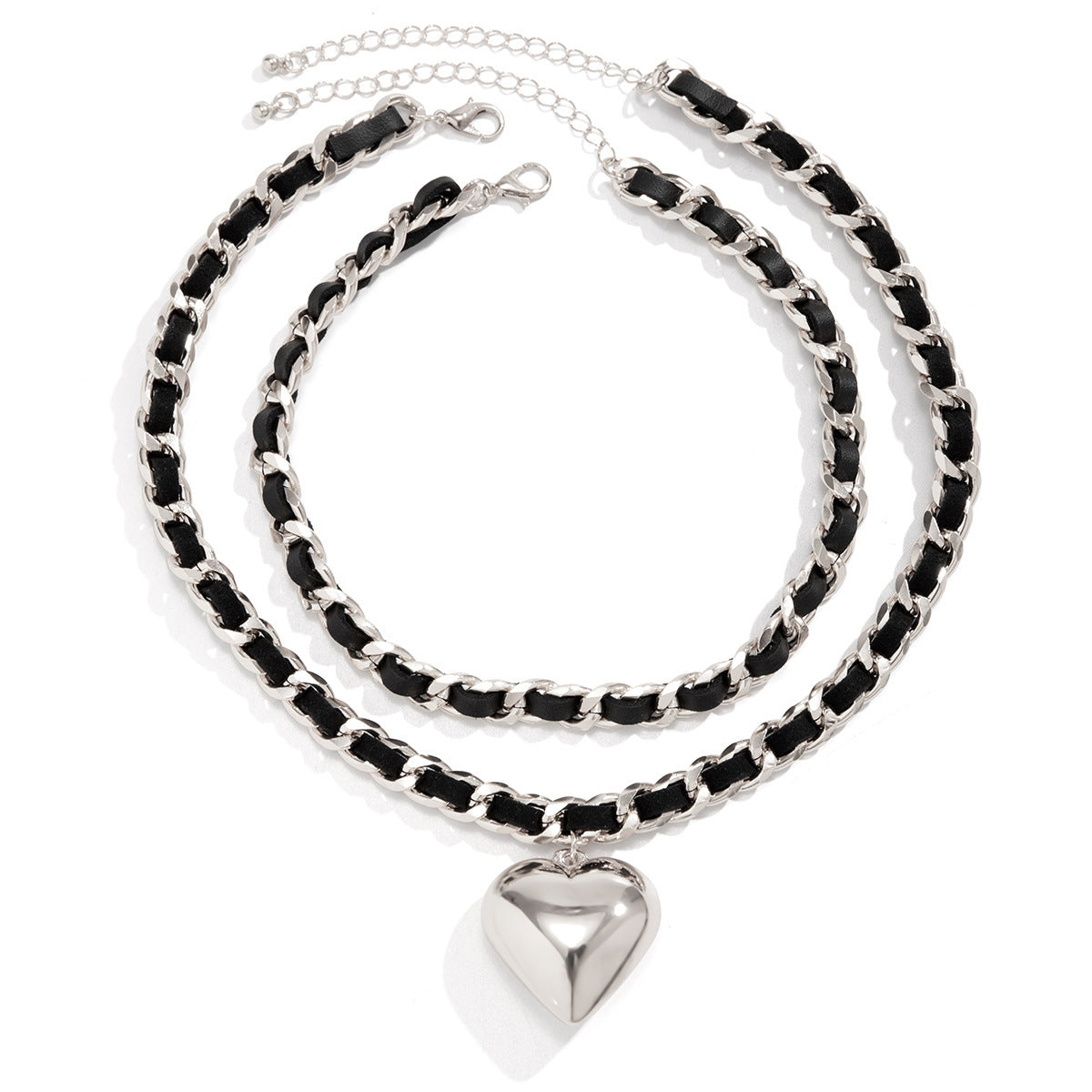 Big Love Double-layer Chains Design Necklace Women Street Punk Style Necklace Fashion Jewelry eee781fb 22e1 4ed0 998c 167cd2d