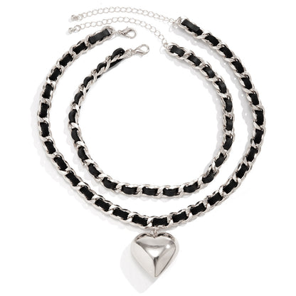 Big Love Double-layer Chains Design Necklace Women Street Punk Style Necklace Fashion Jewelry eee781fb 22e1 4ed0 998c 167cd2d