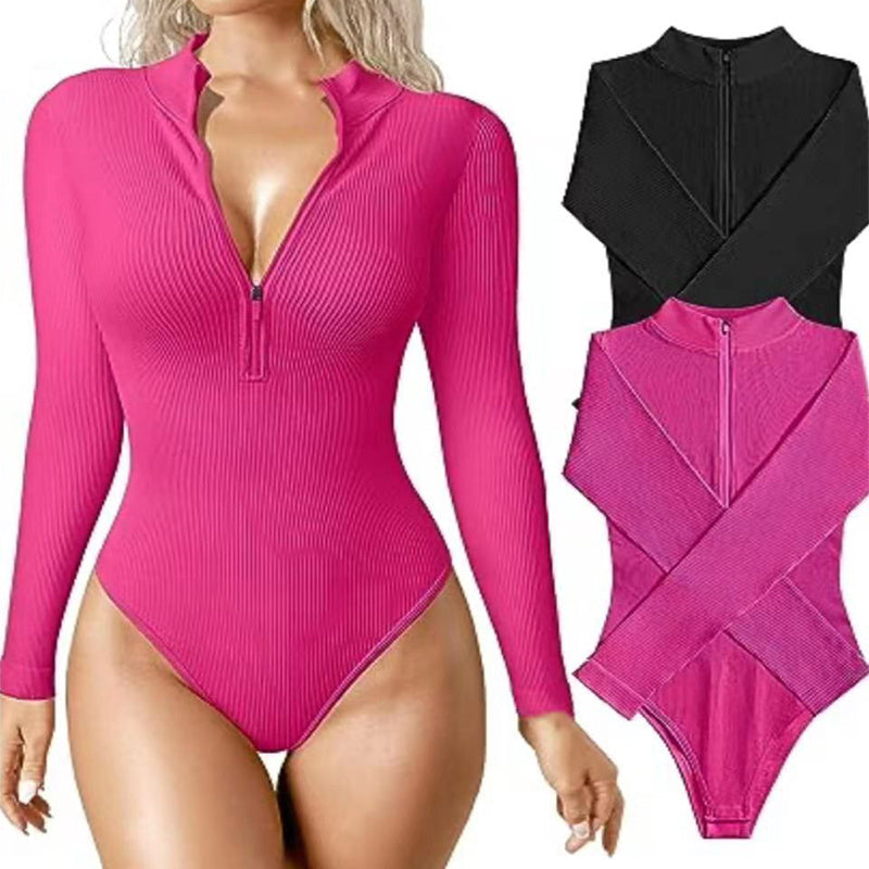 Fashion Long Sleeve Zipper Jumpsuit Seamless Slimming Shapewear For Women Romper eeed4233 71c8 4dd7 876a 11054b7b8f88