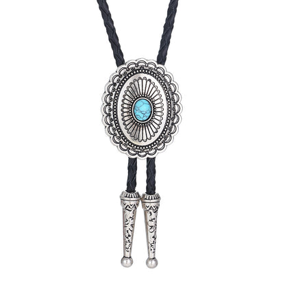 Celtic Pattern Turquoise Agate Bolo Tie ef153719 d3ae 4806 ac29 d13dc82d899b