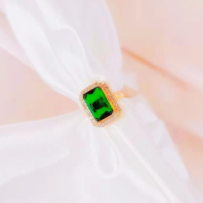 Women's Niche Retro Square Emerald Titanium Steel Necklace ef2ca7b4 bf94 4005 bbc0 7743cdb80ee2