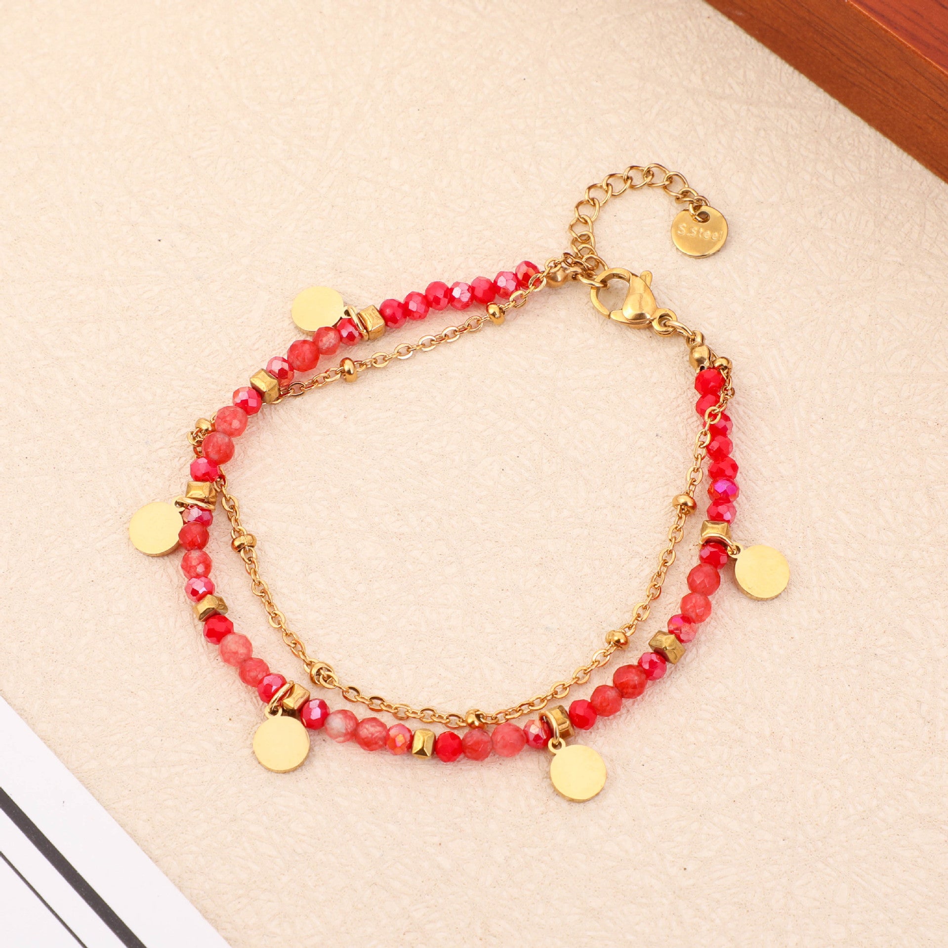 French Color Handmade Exquisite Small Round Slice Bracelet ef31bbbb 9b6e 4786 ad9f 5f1381f416b2