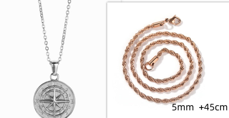 Stainless Steel Compass Circular Necklace ef4c5072 5ee2 4bcd a0f6 8217c483e94e