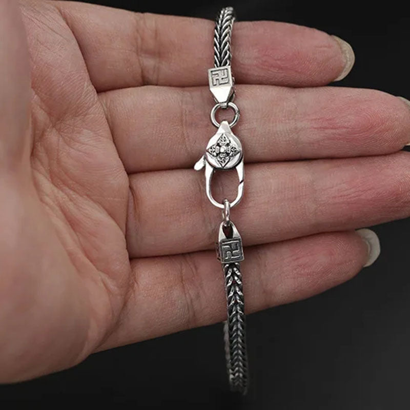 Men And Women 925 Sterling Silver Punk Retro Hip Hop Diamond Jewelry Ornament Bracelet ef694cb3 b647 44ef 9dac d75d7d483b53 c