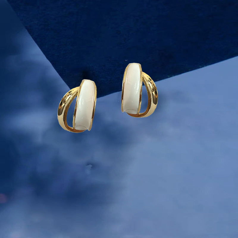 New Curved Enamel Earrings Women's All-match Fashion Earrings efb930ca 0cdc 4110 b0fc cfe401f0e250