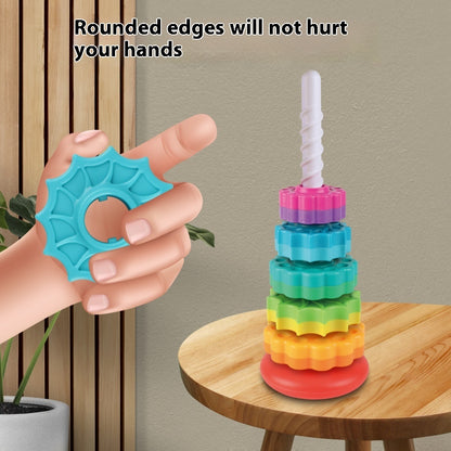Rainbow Rotating Tower Toy Baby Early Education Intellectual Development Intelligence Ferrule efc1295e 6aad 45db 8b02 accf36e