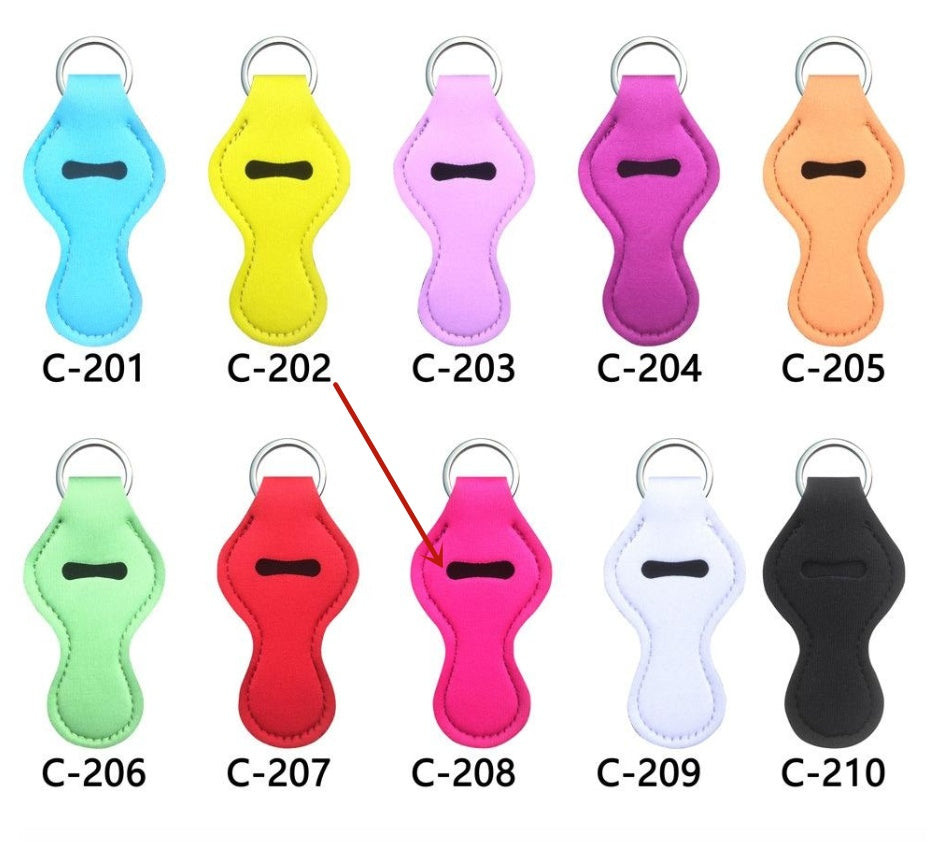 Lipstick Case Keychain Neoprene Lipstick Protective Cover Outdoor Portable Lipstick Pendant Keychain efca737f 6484 442f 8fc3 