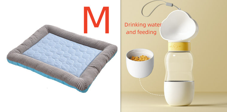 Pet Cooling Pad Bed For Dogs Cats Puppy Kitten Cool Mat Pet Blanket Ice Silk Material Soft For Summer Sleeping  Blue Breathab