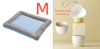 Pet Cooling Pad Bed For Dogs Cats Puppy Kitten Cool Mat Pet Blanket Ice Silk Material Soft For Summer Sleeping  Blue Breathab