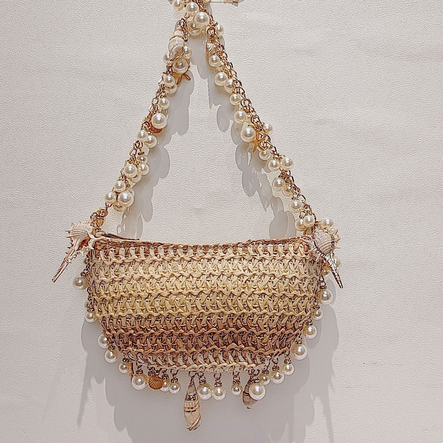 Summer Seaside Holiday Pearl Conch Straw Bag eff1fc1c 1666 4c9b a3c2 288d770f3d62