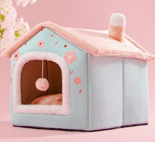 Foldable Dog House Pet Cat Bed Winter Dog Villa Sleep Kennel Removable Nest Warm Enclosed Cave Sofa Pets Supplies f033fe0a 01
