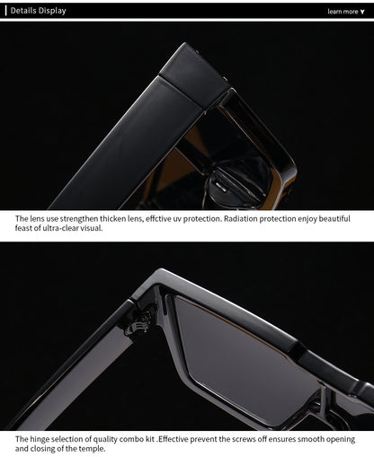 Oversized One Lens Square Sunglasses Fashion Men Women