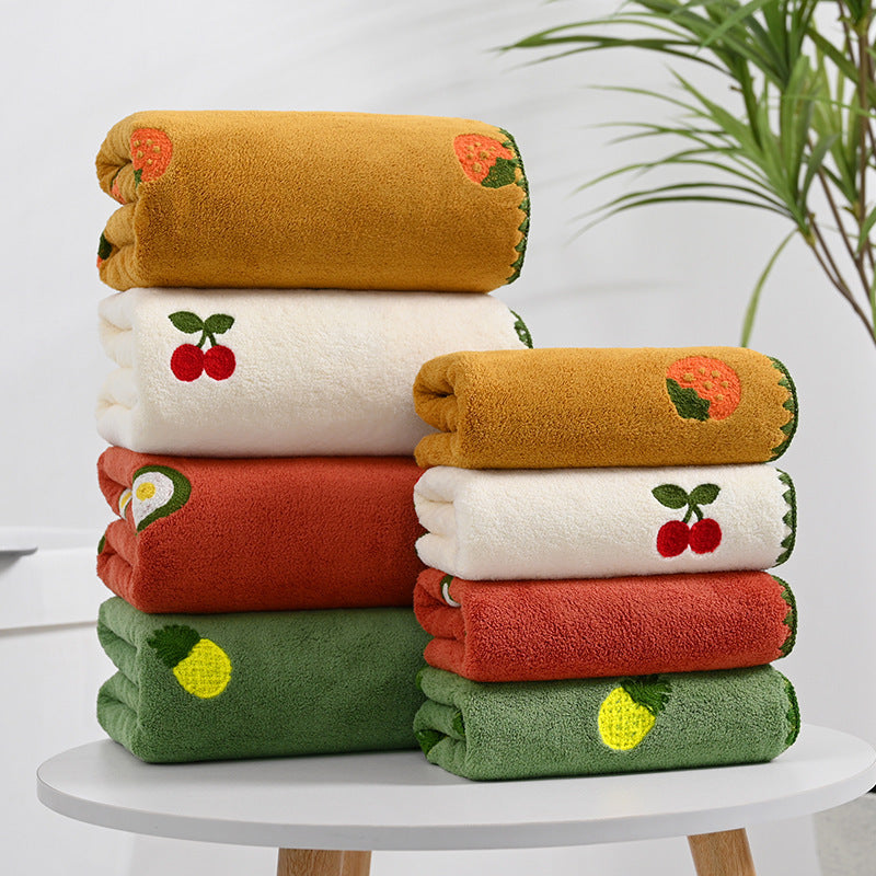 Pineapple Avocado Covers Towels Coral Velvet Soft Absorbent Couple f04c6977 187a 4183 931f dbde576bd238