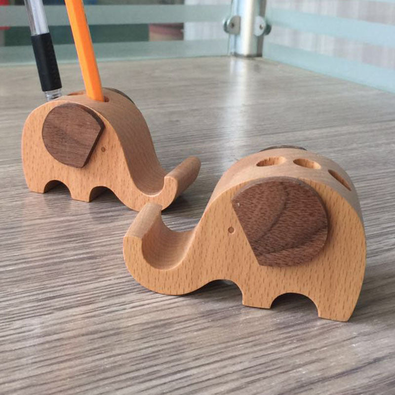 Creative  Mobile Phone Toma Back With Coin Beech Wood Lazy Phone Holder Custom Lettering - 图片 9