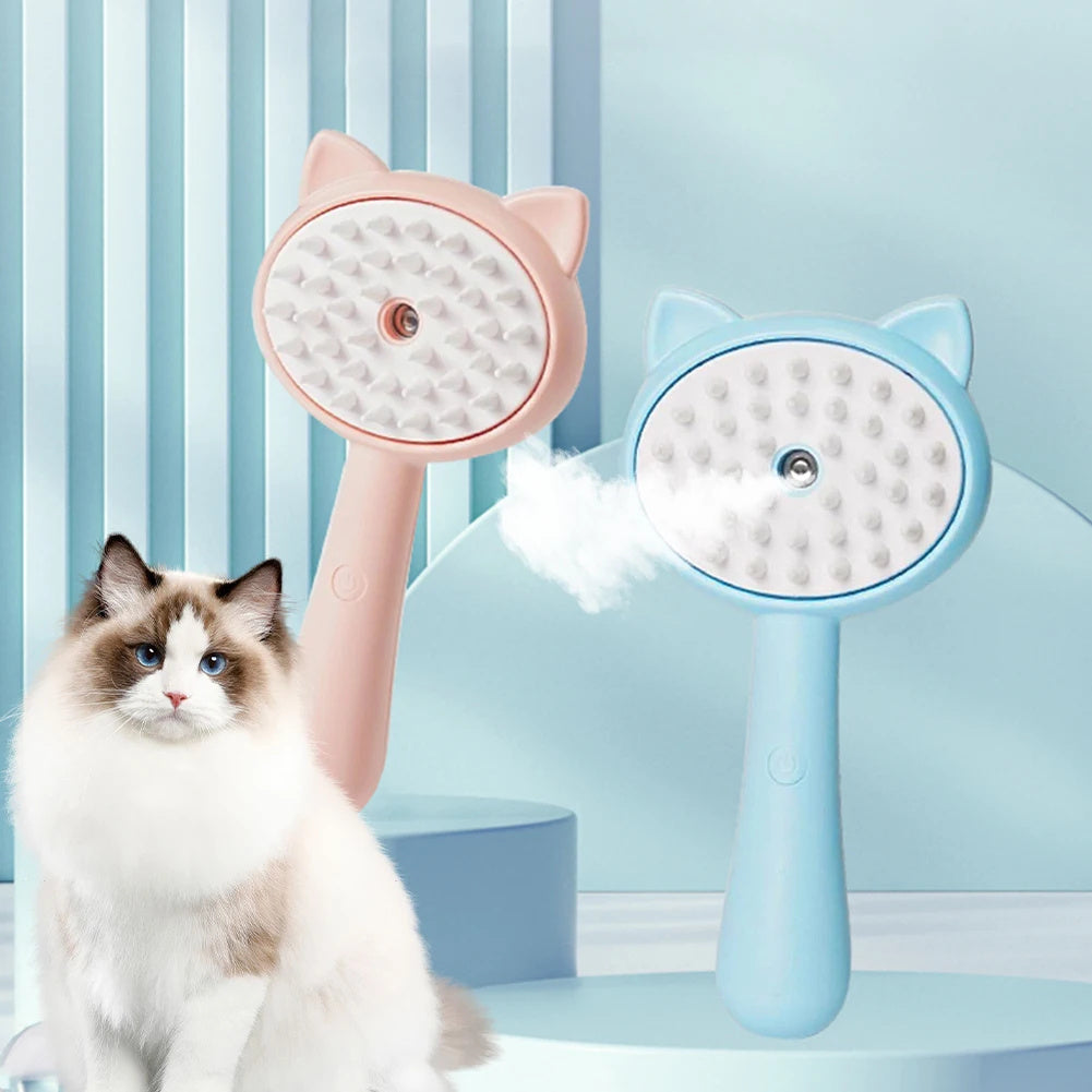 Hair Cleaning Brush With Mist Multifunctional Cat Grooming Brush Rechargeable Self Cleaning Slicker Brush For Pets Dogs & Cat