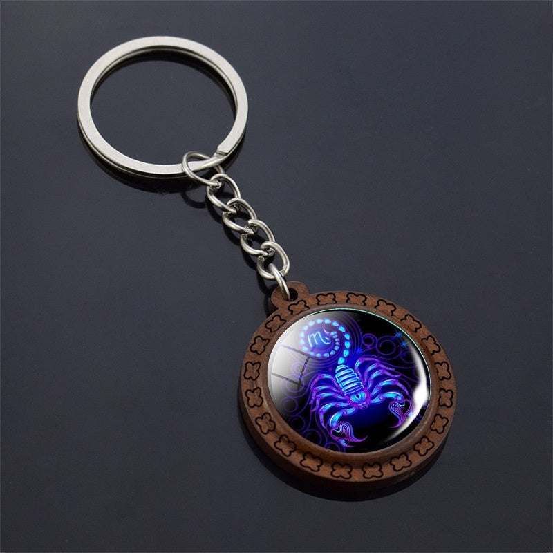 Constellation Keychain Wood Carved Time Gem Pendant f08b2298 9cd7 4b3b 97b2 e38c8bec4209