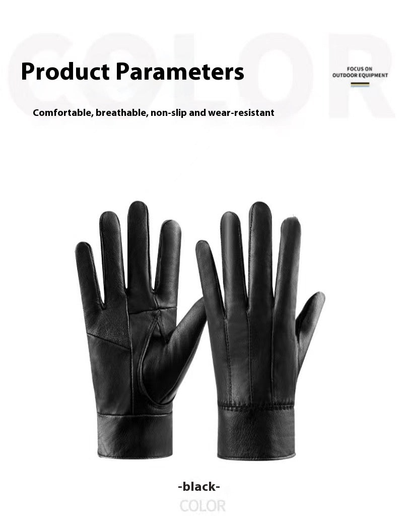 Genuine Leather Gloves For Men Women Fleece Lined Padded Warm Keeping Sheepskin Gloves f08fde4d ef58 4cb1 869c 3c3d4b7e1a36