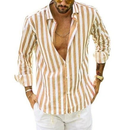Striped Long-sleeved Casual Men's Shirt f09e6cad eb96 46d0 ad43 97b788e6b90c