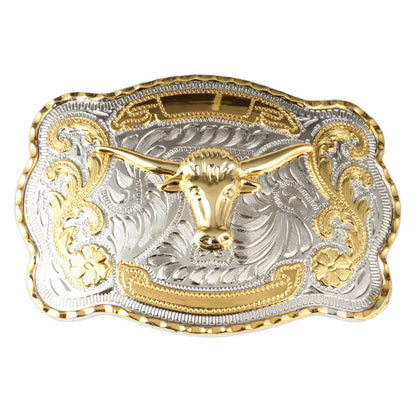 Golden Equestrian Big Head Belt Buckle Two-color Craft Alloy Smooth Buckle f0e6bbc4 2efd 434d 8b85 156f36086cd9