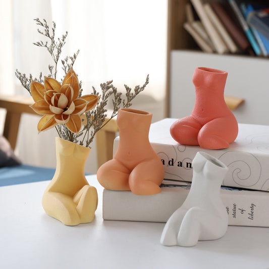 Frosted Sitting Dress Abstract Human Personality Ceramic Vase f0faa757 0209 489d a407 7d7e2845c9dd