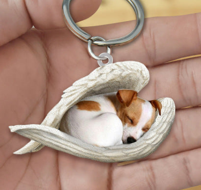 New Unique Dogs And Cats Sleeping Angel Pendant Car Key Ring f0fcbf02 c5f9 48ae ad09 a47531e1a9cd