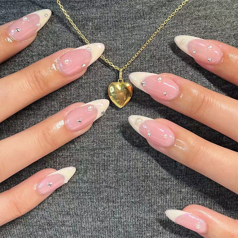 French Water Drop Manicure Rhinestones Wear Nails f11058f4 e72c 4796 8dbf bce13ecbcc82