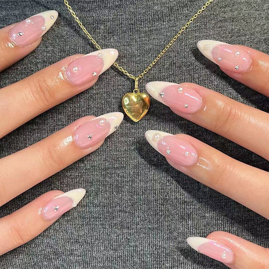 French Water Drop Manicure Rhinestones Wear Nails f11058f4 e72c 4796 8dbf bce13ecbcc82