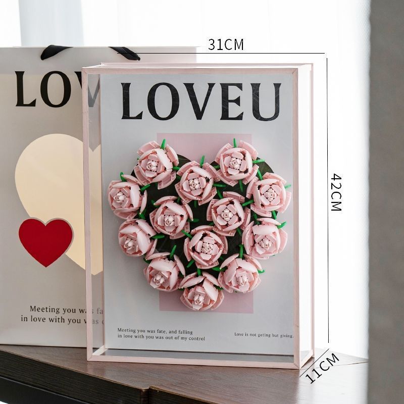 Rose Bouquet Building Blocks Gift Box DIY Handmade f11c6480 87cf 494b 94d7 920cfe997ea4