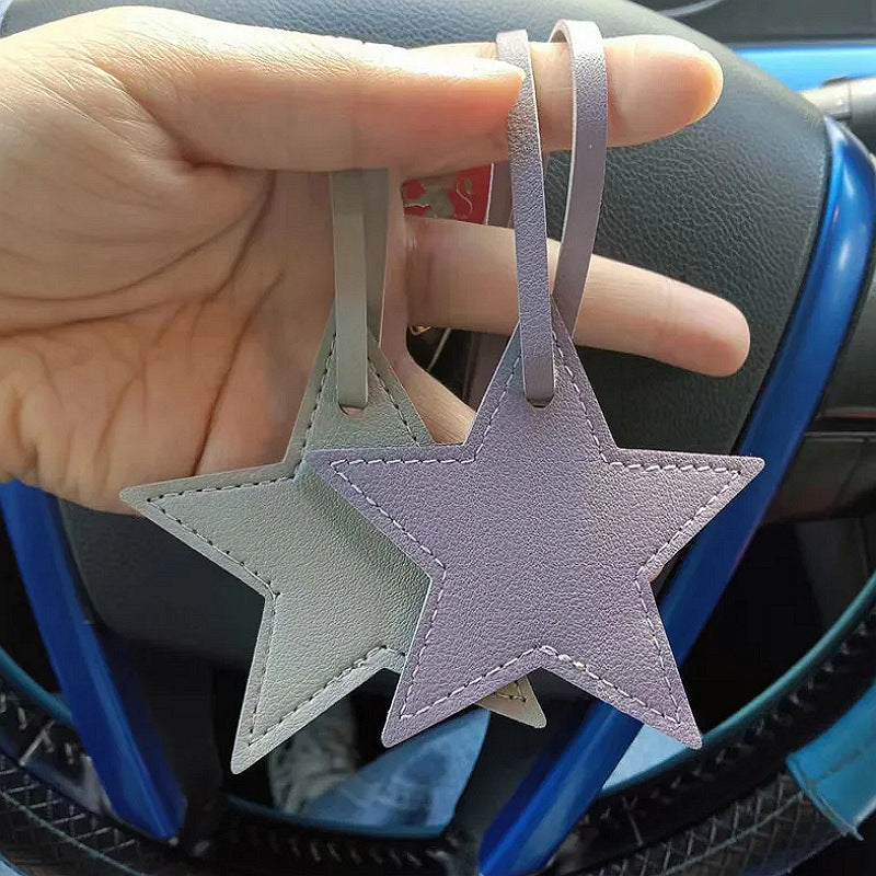 Leather Five-pointed Star Keychain Pendant Bag Ornament f120c799 09db 4fa8 97b1 cb7b8885a3df