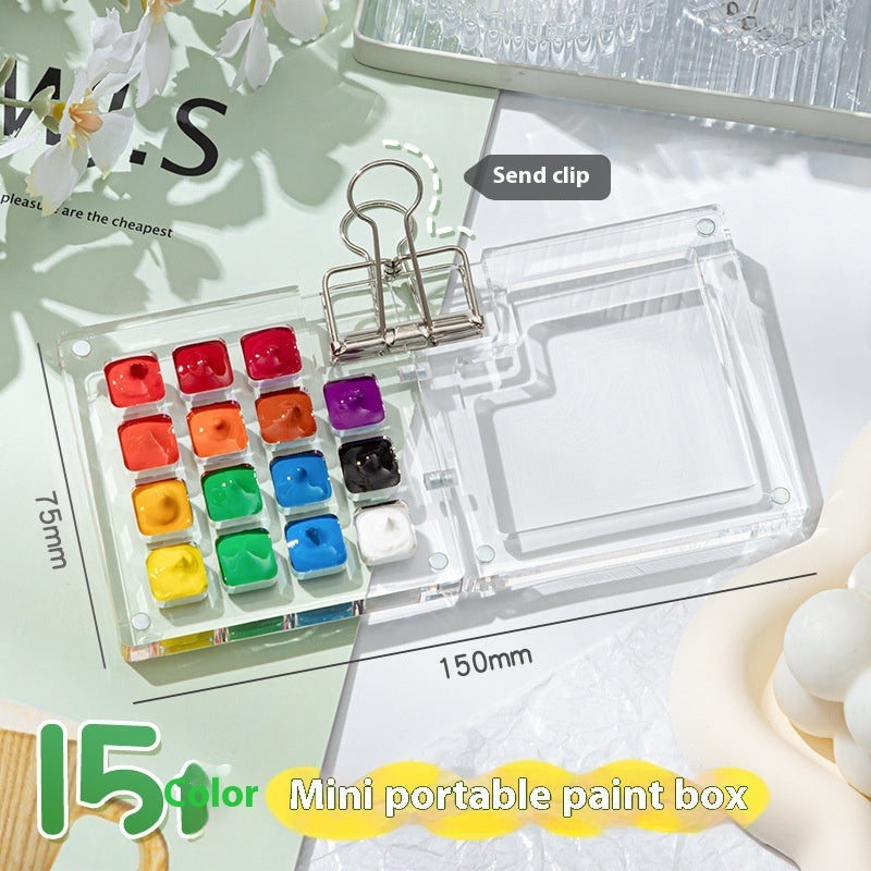Mini Watercolor Color Box Acrylic Box Portable Portable Journal Book Sketch Travel Painting Picture Book f135d108 befc 41cb a