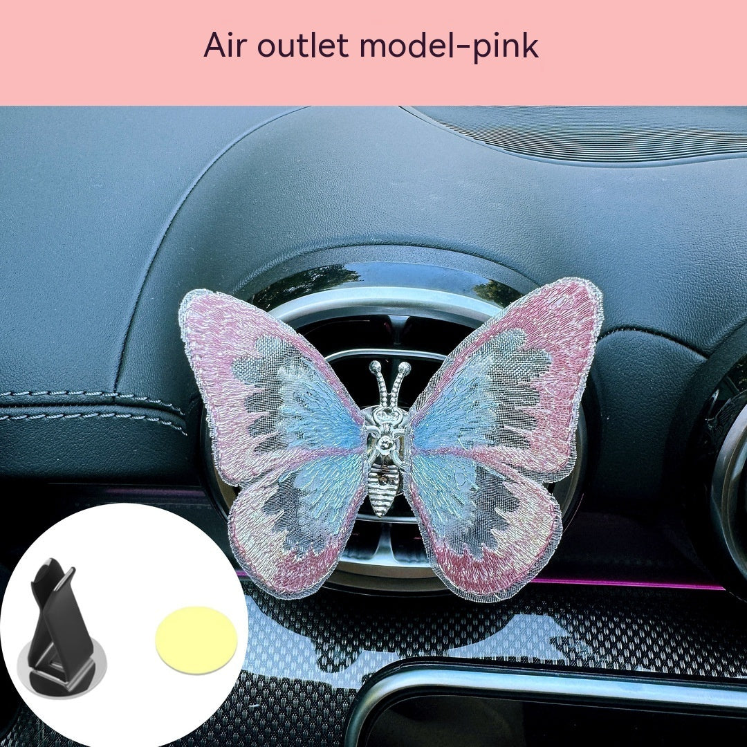 Moving Embroidery Butterfly Center Console Air Outlet Decoration Healing Series Car Accessories f1538021 5bcb 4de7 b15b bce90