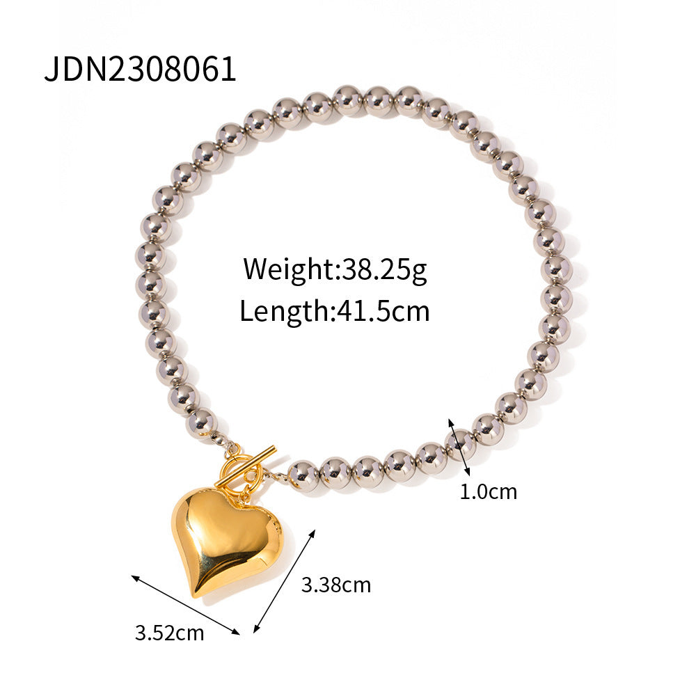 Color Matching Ornament Stainless Steel Heart Necklace f15dbdee 78d7 471d 8ef8 53fe14d717f4