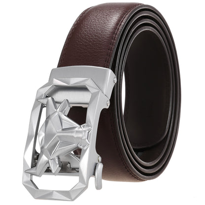 Fashion Men's Leather Belt Alloy Automatic Buckle f160e5cb 2d35 4296 aadd 44a59d082bbc