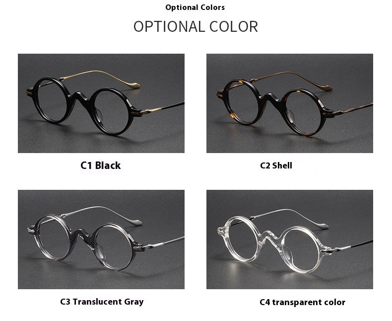 Sheet Metal Eyeglass Frame Fashion Retro Small Face With Myopic Glasses Option Pure Titanium Glasses Rim Men f1a33d2d a032 45