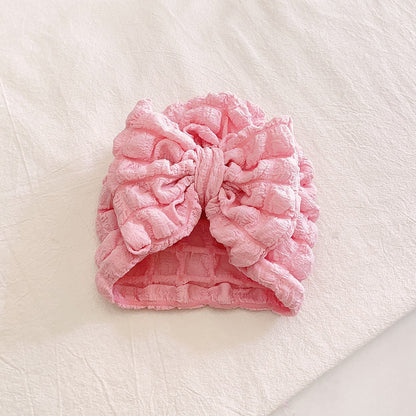 Children Bubble Big Bow Sleeve Cap Popcorn Baby Solid Color f1b1508d 6767 47ad bb9f 830bba46bb4c
