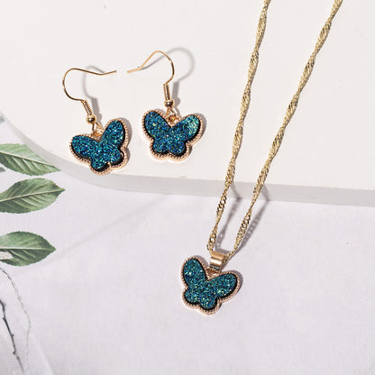 European And American Fashion Butterfly 2-piece Set Jewelry Wholesale f1b9b0b4 1af1 4817 94cc a421d3330493