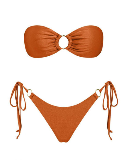Split Swimsuit Bikini Suit Sunshine Bath Beach Tube Top Women