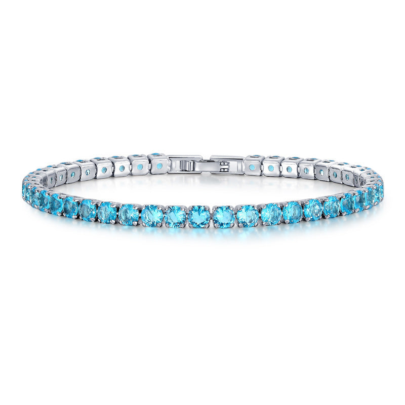Fashion Color 4.0 Round Zircon Single Row Diamond Bracelet f1d21d97 86a9 4906 9bb7 9023f93df6d3