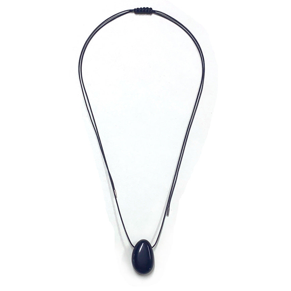 Personality Handmade Rope Irregular Stone Necklace f1dc624e 1688 4143 8bef ed530a195127