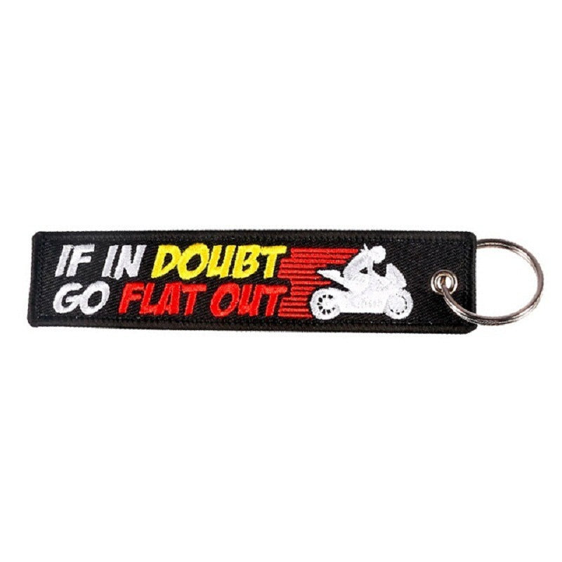 Personalized Embroidered Red Background White Keychain f1fa319f 6b6b 4bd1 baff 164d64af40ce