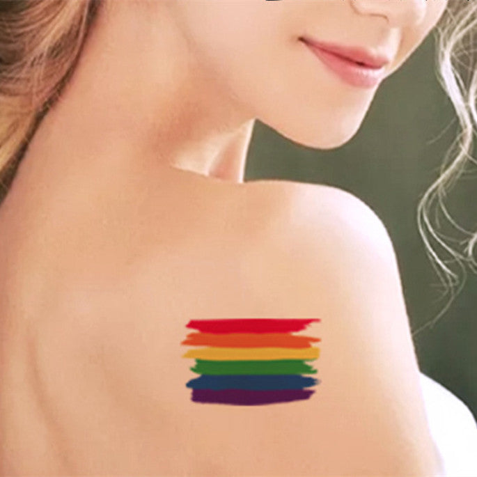 Face Stick Rainbow Geometric Flower Arm Tattoo Sticker f2003496 00fd 413b bb0e 1c0a870bb4b2
