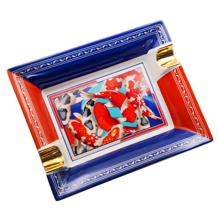 Fashion Creative Large Capacity Square Painted Ceramic Cigar Ashtray f205089d 9452 42ca a4ed 2ebb81a3a56f