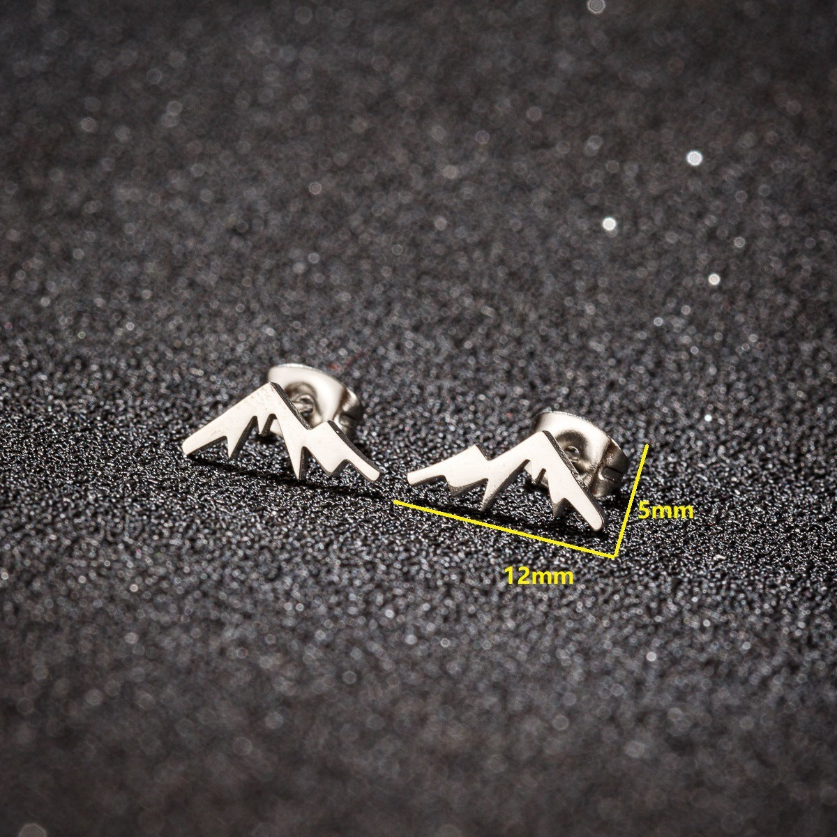 Stainless Steel Snow Mountain Mountain Stud Earrings Personality f20a0965 a1d7 4843 907c 4871193fb8e0