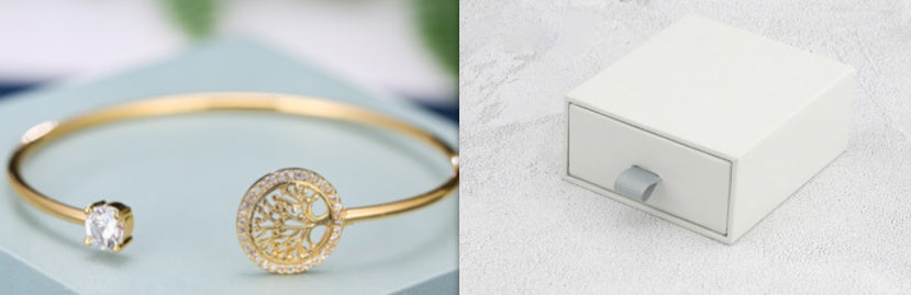 Gold Hope Tree White Diamond Bracelet Women Elegant Retro Style Jewelry f24b7663 8992 433f 8cfe 9e19006b03fe