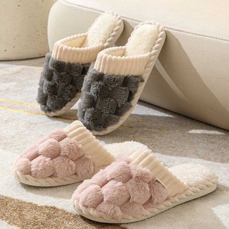 Indoor Warm Platform Couple Plush Slippers f283e8c2 a0f1 45eb a4dd 29a4cc7f6cb6