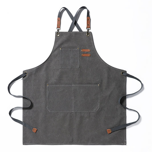 Thickened Canvas Jean Apron Household Barista Kitchen Restaurant f289c00f 7932 465a a644 c0d4af292020