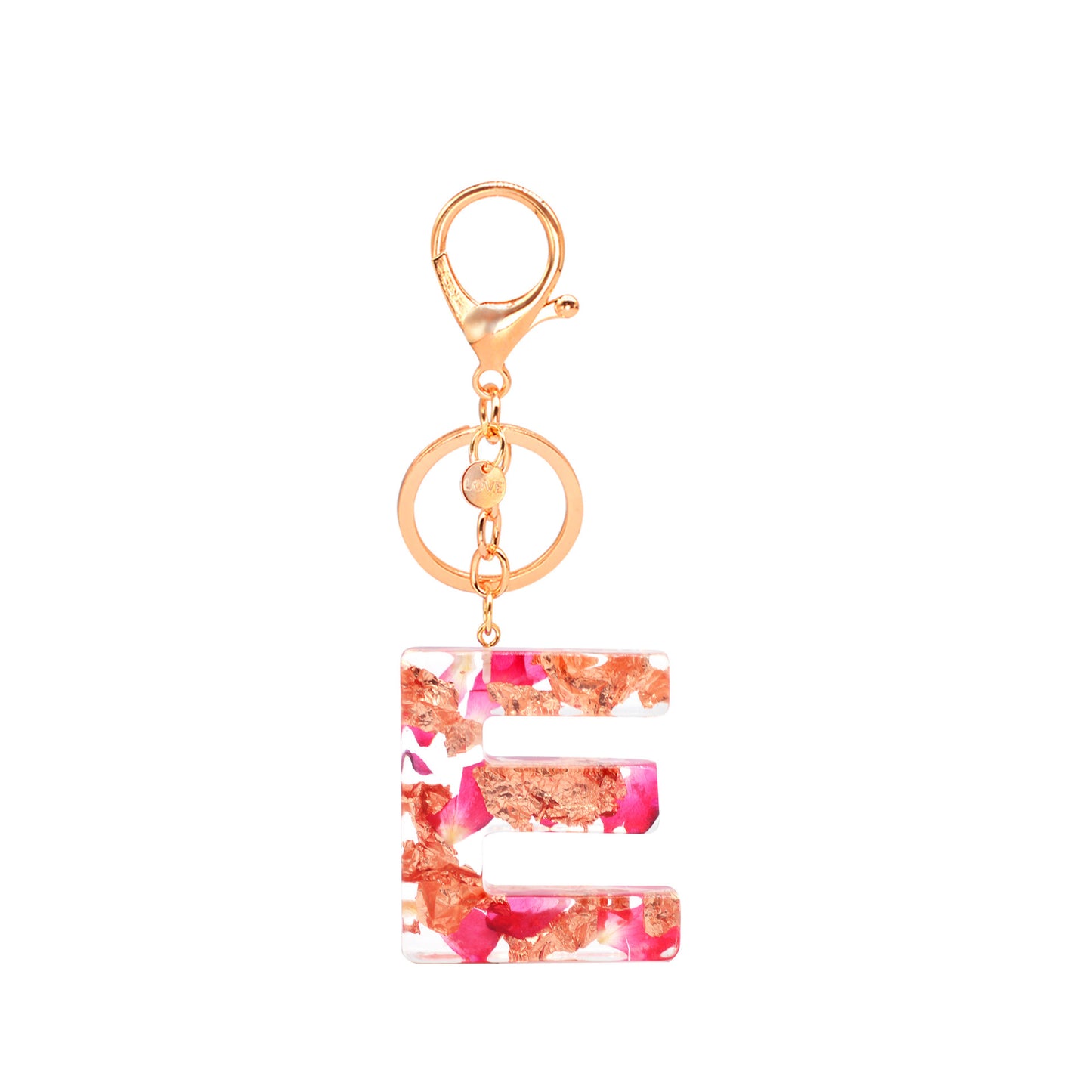 Petal Resin Keychain English Alphabet Pendant f28f2438 d63b 44fb 86db 83bfb7141afa