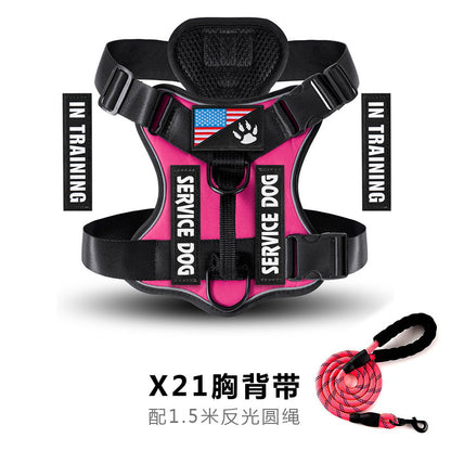 Shock Absorption Night Vision Reflective Pet Tactical Chest Strap f2960a68 461e 4ea9 a9c0 079583ed5403